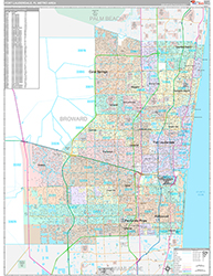 Fort Lauderdale Metro Area Wall Map Premium Style 2026